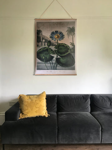 Canvas wall hanging - Blue Flowering Plant
