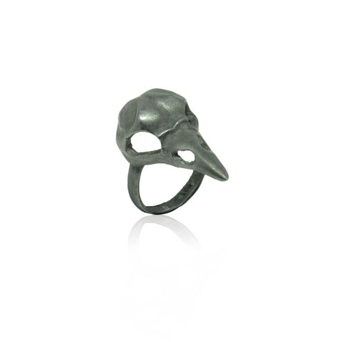 WDTS 925 Silver Bird Skull Ring- Oxidised