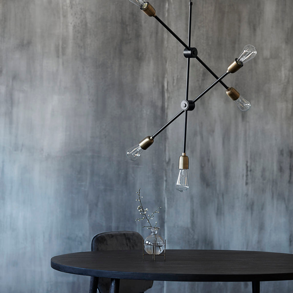 Lamp, Molecular, Black/Brass