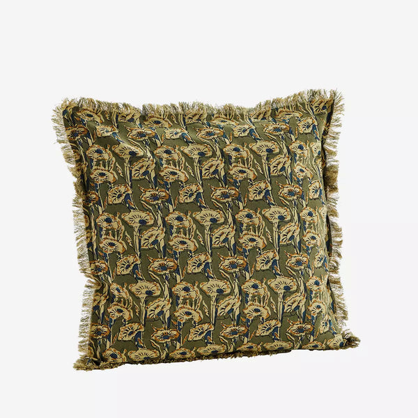 Madam Stoltz Printed cushion cover w/fringes 50 X 50