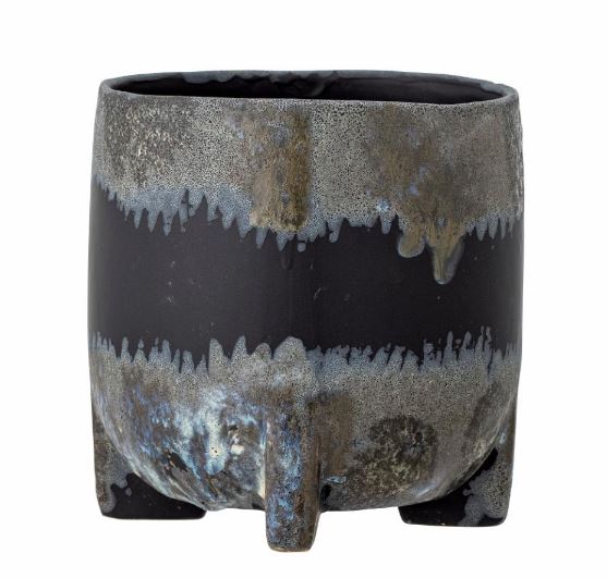Nasru Flowerpot, Stoneware, Black