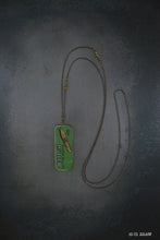 Tabito Long brass vintage pen nib tin case necklace