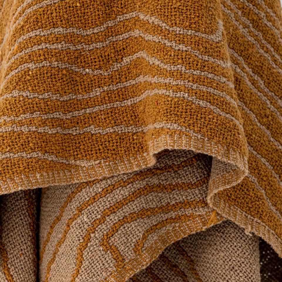 Ginna Throw, Brown, Recycled Cotton