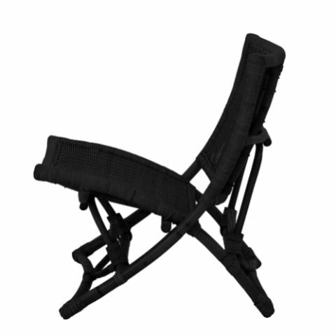 Baz Lounge Chair, Black, Rattan