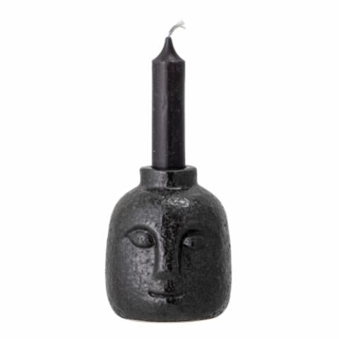 Eliot Candlestick, Black, Stoneware