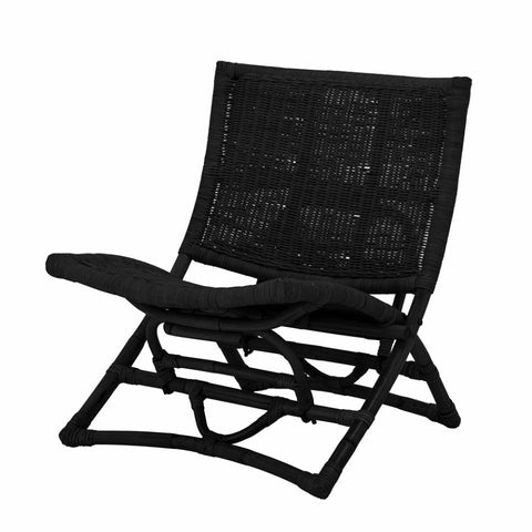 Baz Lounge Chair, Black, Rattan