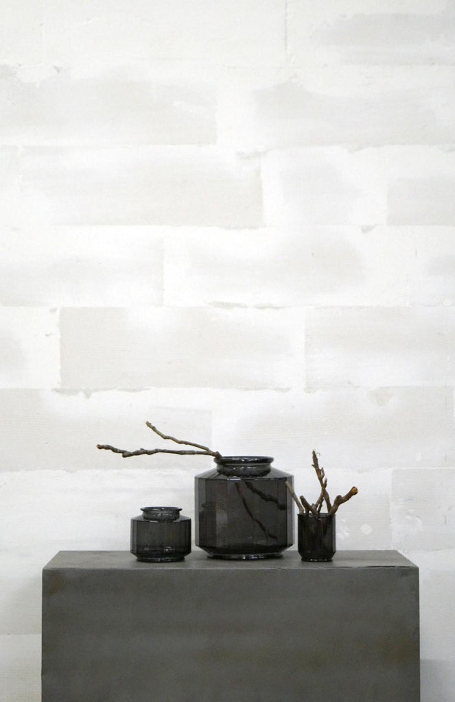 Angled vase The edge - grey - large