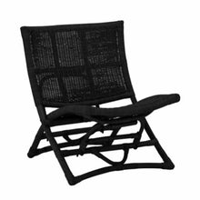 Baz Lounge Chair, Black, Rattan