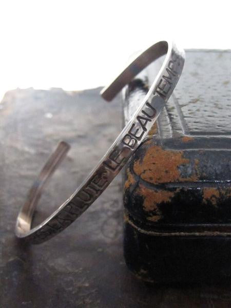 WDTS Sheffield Silver - Hand Hammered Bangle or Cuff - APRES LA PLUIE LE BEAU TEMPS