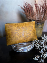 CollardManson Floral Tan leather Pouch