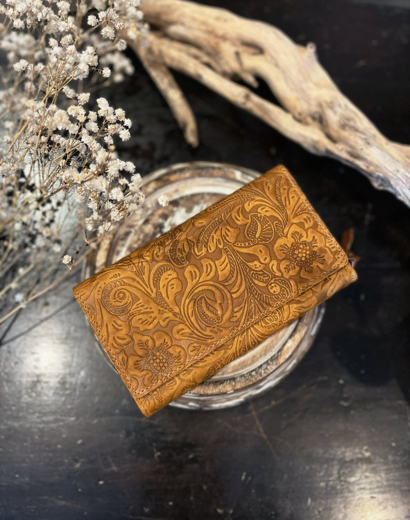 CollardManson Classic wallet - Tan Floral