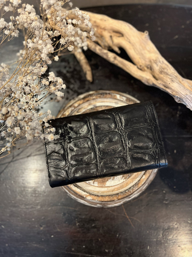 CollardManson Croc Wallet - Black