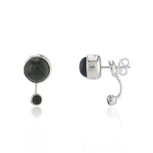 WDTS Double Onyx Wrap Earrings - Silver