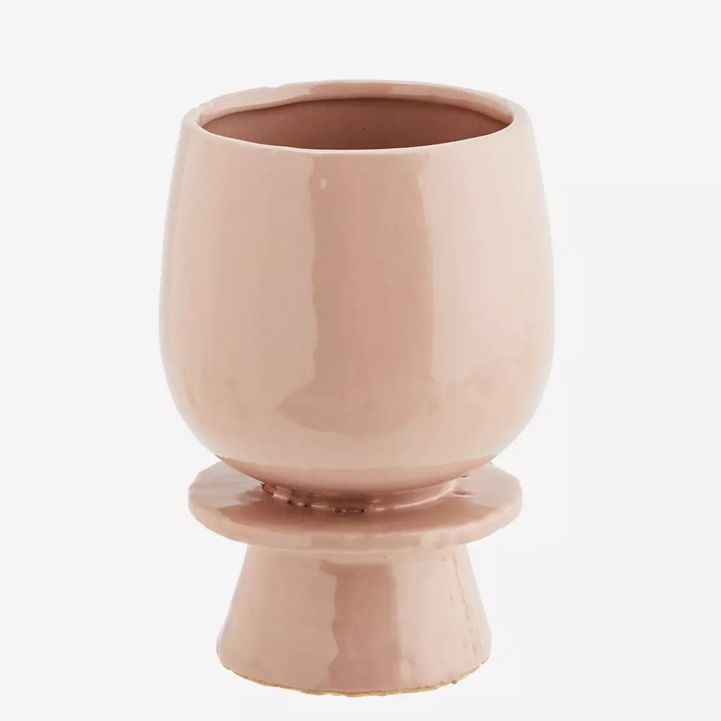 Stoneware flower pot- L rose