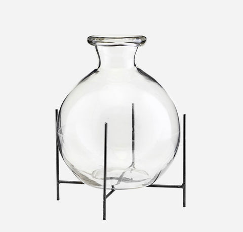 Vase w. Stand, Lana, Clear