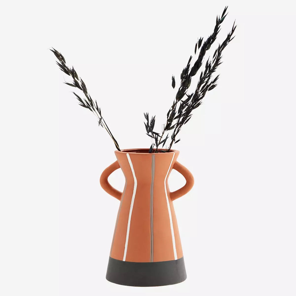 Hand painted terracotta vase 13.5x16x21