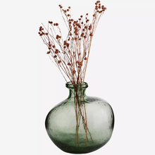 Organic shaped glass vase w/tassels