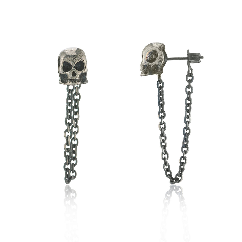 WDTS Skull W/ Chain Earrings