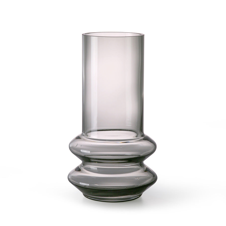 Smoked grey glass vase M