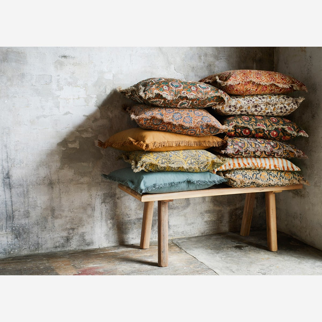 Striped cushion cover W/ FRINGES