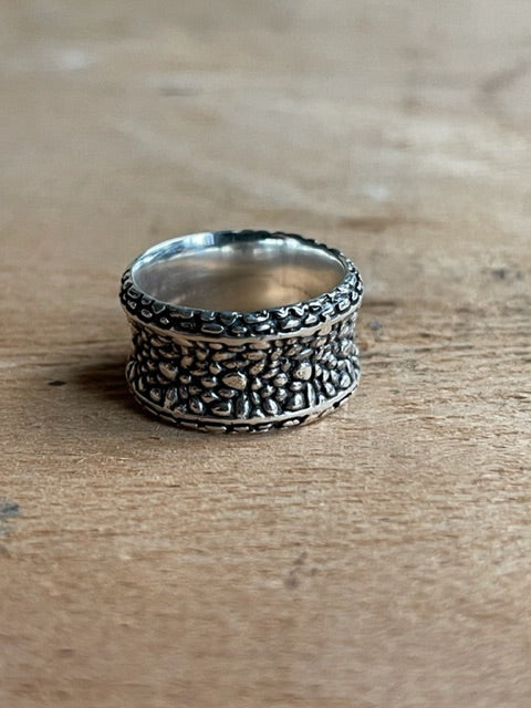 Cobbled Silver Ring