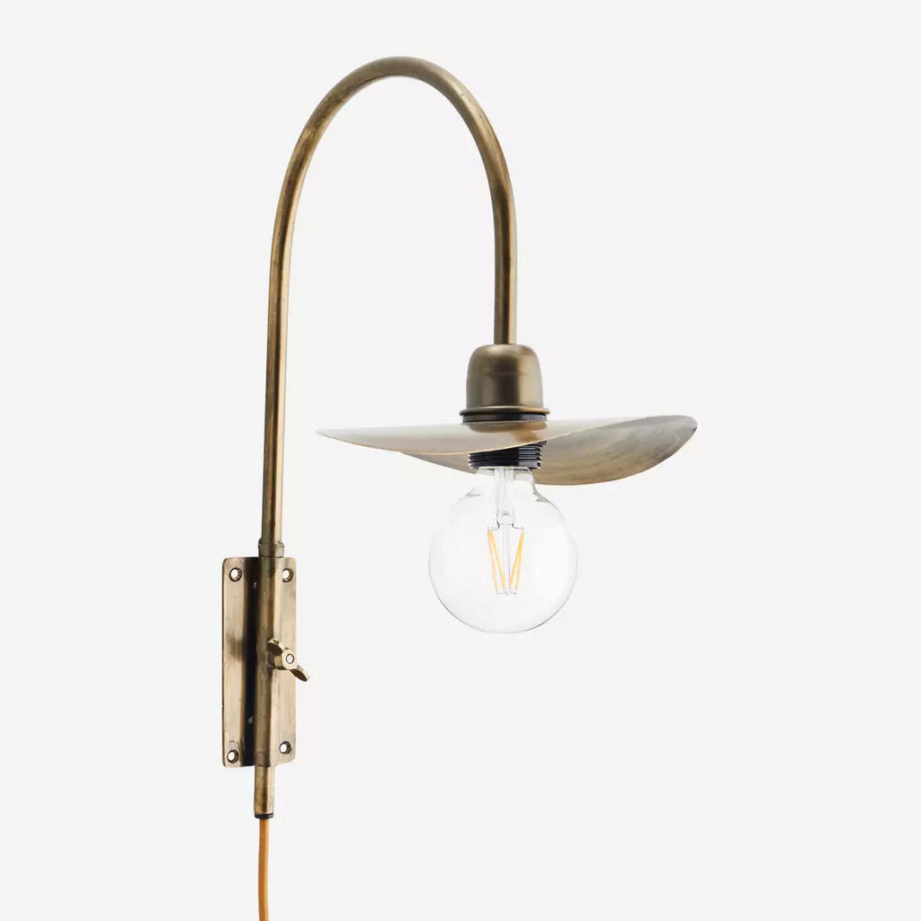 Iron Wall Lamp, Brass