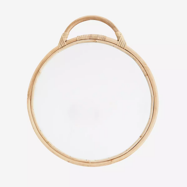 Round mirror w/bamboo