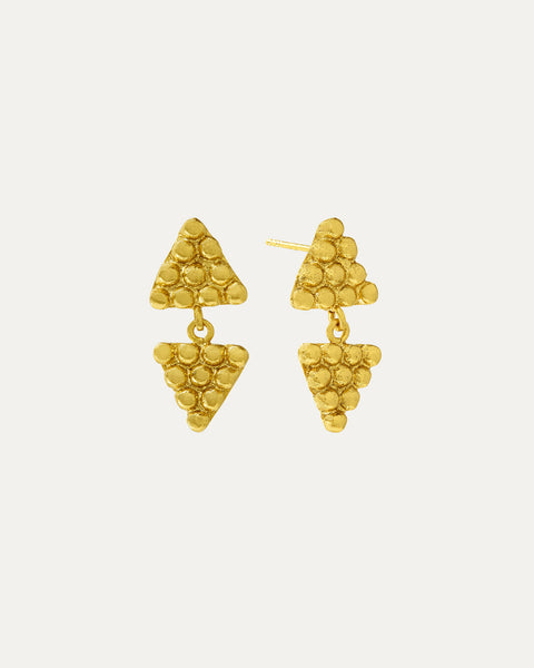 Ottoman Hands Azar Gold Triangle Drop Earrings