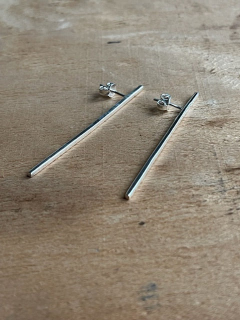 925 Silver Bar Drop Earrings