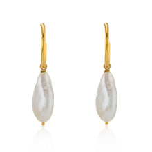 Pearl Hoop Earrings Gold Plated - Small
