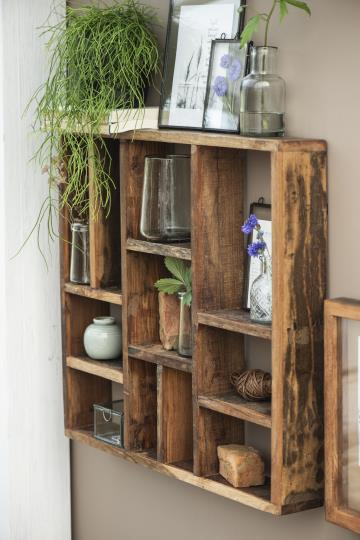 Wall shelf w/different kinds of rooms UNIQUE can hang horizontal and vertical