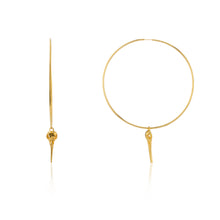 Bird Skull Large Hoop Earrings - Gold Plated