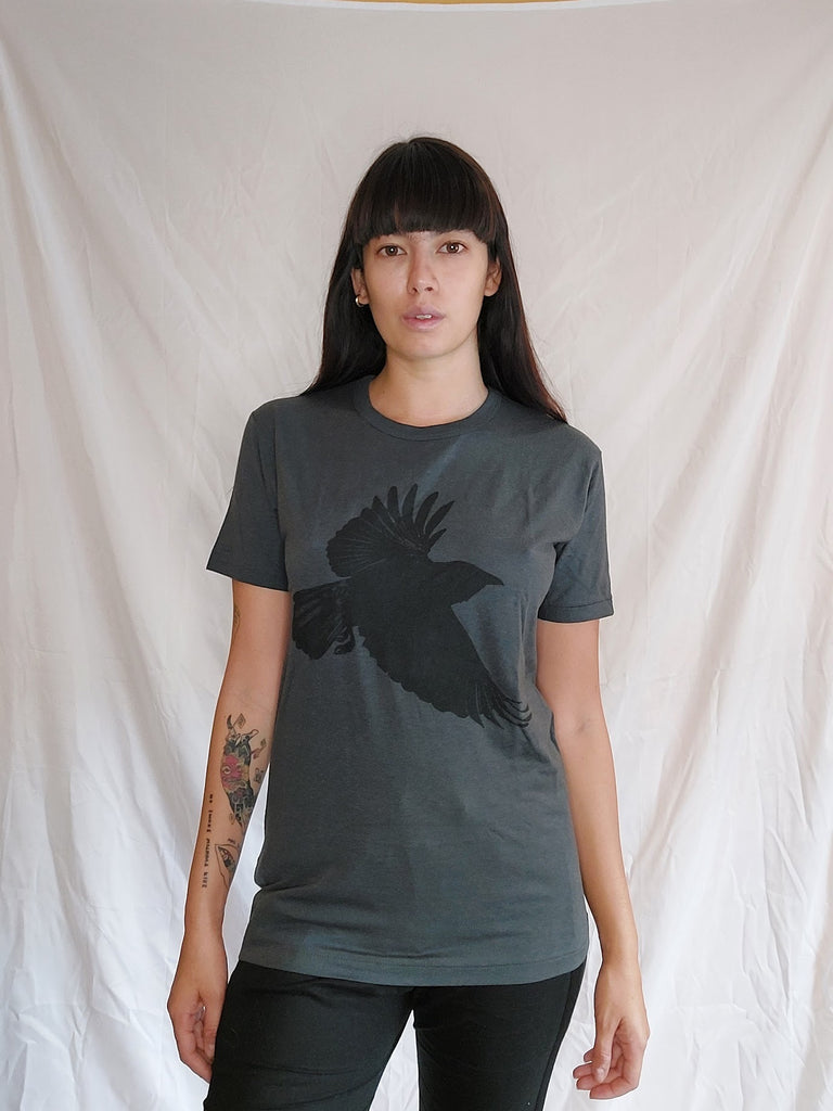 Window Dressing The Soul- Crow Jersey T Shirt Charcoal