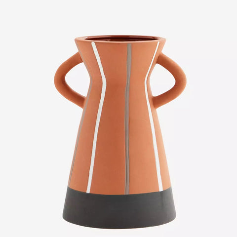 Hand painted terracotta vase 13.5x16x21