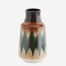Stoneware Vase - Green/Cream