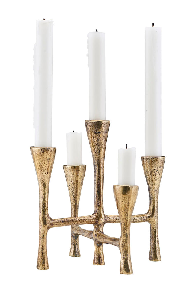 Tristy Candle Stand - Brass Finish