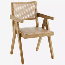 Madam Stoltz Wooden chair w/rattan, natural