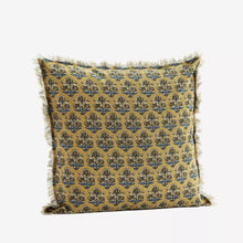 Printed cushion cover w/fringes