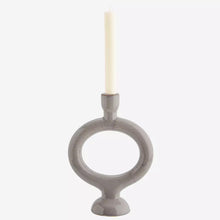 Stoneware candle holder- greige