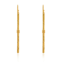 Long Hammered 925 Earrings - Gold Plated