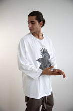 WDTS Asymmetric Oversized Jersey Heron Crow Print