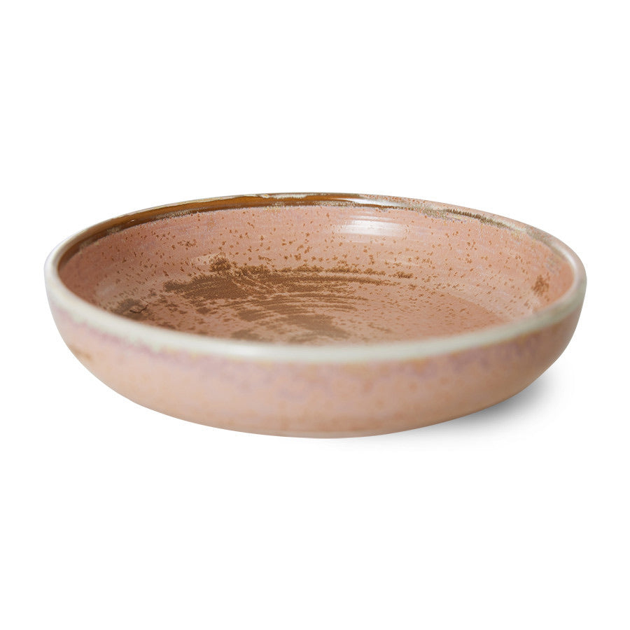 HKliving Chef ceramics: deep plate L, rustic pink