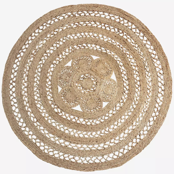 Round jute braided rug D: 180cm
