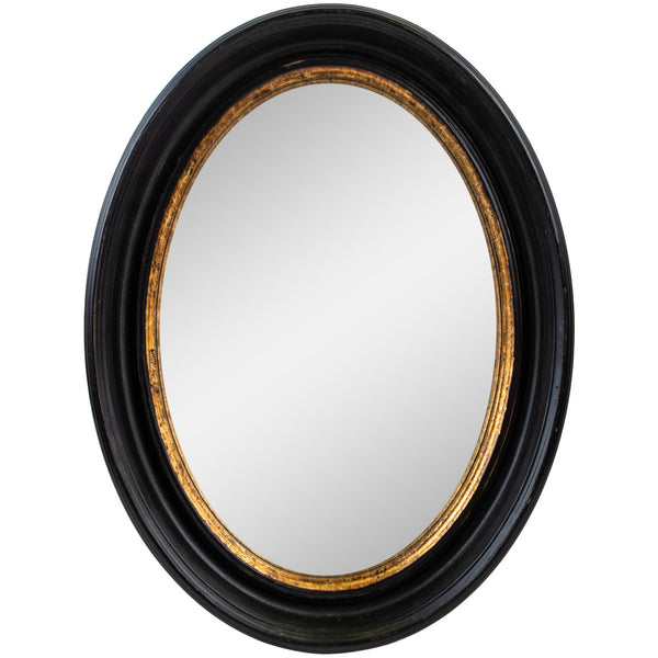 Oval Convex Mirror Antique Black Small