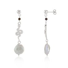 WDTS Pearl drop with Snake earrings - Silver