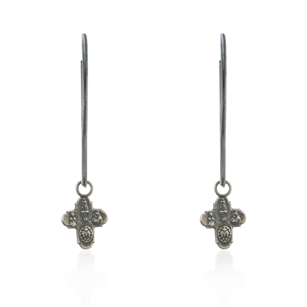 WDTS Tiny Cross Hoops - Medium