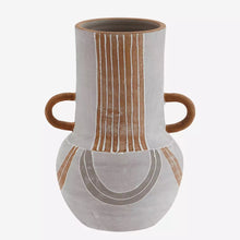 Terracotta Vase w/handles - Stripe