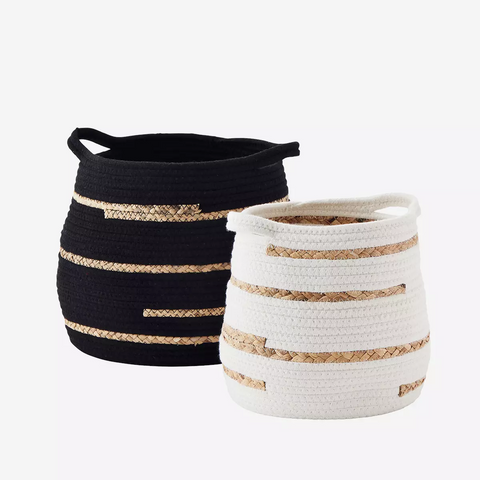 Cotton rope baskets, set of 2