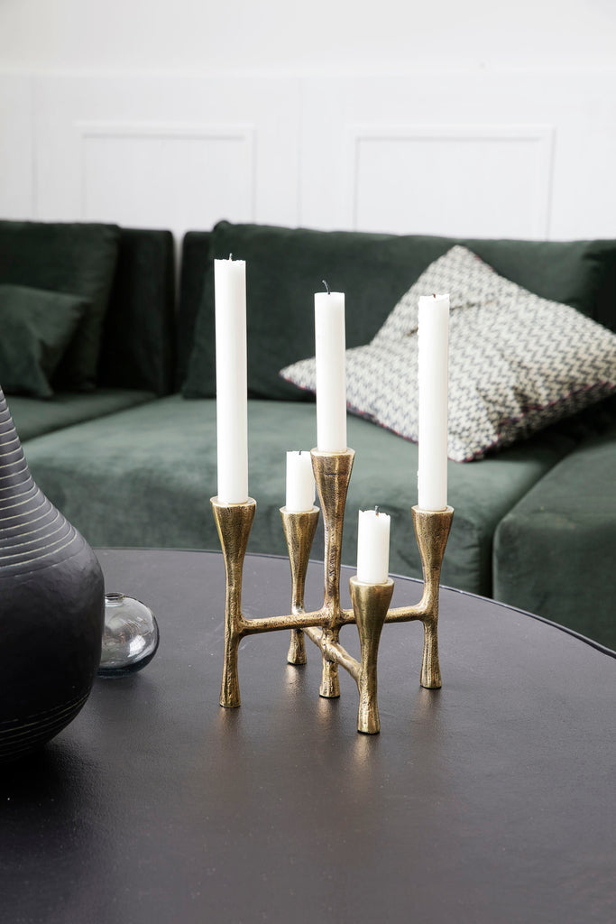 Tristy Candle Stand - Brass Finish