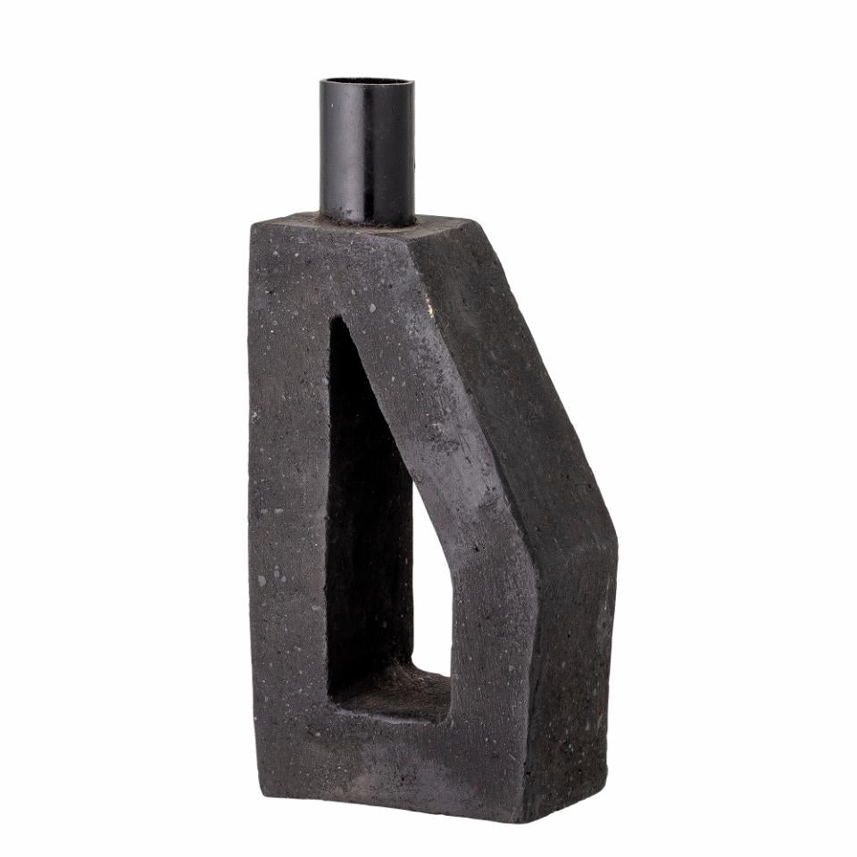 Kes Candlestick, Black, Terracotta